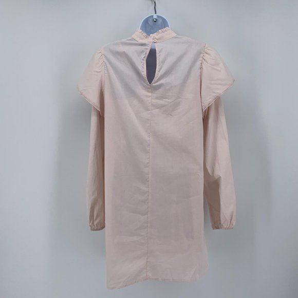 Wild Fable NWT Dusty Peach Long Sleeve High Neck Poplin Prairie Dress Size S - Picture 6 of 9